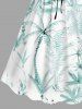 Robe hawaïenne grande taille à imprimé de fleurs de cocotiers et ceinture - Vert S