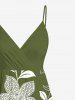 Robe à bretelles croisées à imprimé floral et feuilles grande taille, style hawaïen - Vert L