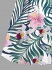 Robe cache-cœur hawaïenne à imprimé de fleurs d'hibiscus et de feuilles tropicales, grande taille - Vert profond XS