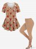 Plus Size Glitter Sparkling Sequins Heart Print Valentines Short Sleeves T-shirt -  