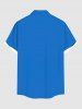 Chemise hawaïenne à imprimé flamants roses et poches boutonnées grande taille pour hommes - Bleu Ciel 5XL