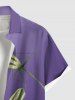 Chemise hawaïenne à imprimé floral ombré grande taille et poche boutonnée pour homme - Pourpre  5XL