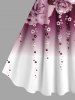 Plus Size Valentine's Day Rose Flower Tassel Ombre Print Tank Dress -  