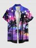 Coconut Tree Illumination Ombre Galaxy Print Plus Size Matching Hawaii Beach Outfit For Couples -  