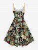 Skull Dollar Diamond Print Plus Size Matching Hawaii Beach Outfit For Couples -  