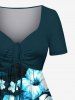 Hibiscus Flower Tropical Leaf Print Plus Size Matching Hawaii Beach Outfit For Couples -  