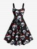 Valentine's Day Skulls Rose Flower Heart Print Plus Size Matching Outfit For Couples -  