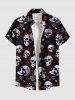Valentine's Day Skulls Rose Flower Heart Print Plus Size Matching Outfit For Couples -  