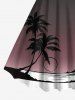 Coconut Tree Seascape Ombre Print Plus Size Matching Hawaii Beach Outfit For Couples -  