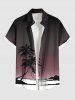 Coconut Tree Seascape Ombre Print Plus Size Matching Hawaii Beach Outfit For Couples -  