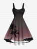 Coconut Tree Seascape Ombre Print Plus Size Matching Hawaii Beach Outfit For Couples -  