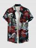 Flowers Tropical Leaf Print Plus Size Matching Hawaii Beach Outfit For Couples -  