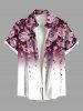 Rose Flower Tassel Ombre Print Plus Size Matching Hawaii Beach Outfit For Couples -  