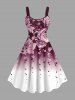 Rose Flower Tassel Ombre Print Plus Size Matching Hawaii Beach Outfit For Couples -  