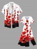 Valentine's Day Daisy Flowers Colorblock Print Plus Size Matching Outfit For Couples -  