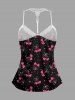 Valentine's Day Bowknot Heart Print Plus Size Matching Pajama Set -  