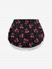Valentine's Day Bowknot Heart Print Plus Size Matching Pajama Set -  