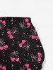 Valentine's Day Bowknot Heart Print Plus Size Matching Pajama Set -  