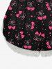 Valentine's Day Bowknot Heart Print Plus Size Matching Pajama Set -  