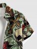 Plus Size Skull Dollar Diamond Print Buttons Pocket Shirt For Men - Noir 3XL