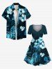 Plus Size Hibiscus Flower Tropical Leaf Print Cinched Hawaii Dress -  