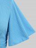 Plus Size Twisted Plunging Crop Top and 3D Flower Print Spaghetti Strap Cottagecore Dress -  