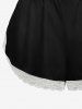 Plus Size Solid Lace Trim Women Pajama Shorts -  
