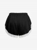 Plus Size Solid Lace Trim Women Pajama Shorts -  