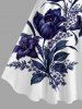 Robe hawaïenne grande taille à imprimé fleurs, feuilles et branches - Blanc S