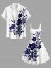 Robe hawaïenne grande taille à imprimé fleurs, feuilles et branches - Blanc S