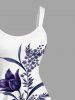 Robe hawaïenne grande taille à imprimé fleurs, feuilles et branches - Blanc S