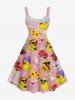 Plus Size Coconut Pineapple Duck Hibiscus Flower Print Hawaii A Line Dress -  