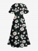 Daisy Flowers Print Plus Size Matching Hawaii Beach Outfit For Couples -  