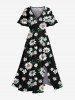 Daisy Flowers Print Plus Size Matching Hawaii Beach Outfit For Couples -  