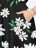 Daisy Flowers Print Plus Size Matching Hawaii Beach Outfit For Couples -  