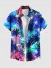 Coconut Tree Colorful Ombre Print Plus Size Matching Hawaii Beach Outfit For Couples -  