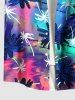 Coconut Tree Colorful Ombre Print Plus Size Matching Hawaii Beach Outfit For Couples -  