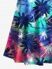 Coconut Tree Colorful Ombre Print Plus Size Matching Hawaii Beach Outfit For Couples -  