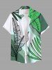 Tropical Leaf Ombre Colorblock Print Plus Size Matching Hawaii Beach Outfit For Couples -  