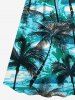 Plus Size Coconut Tree Sea Waves Print Surplice Hawaii Cami Dress -  