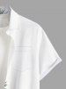 Chemise hawaïenne grande taille pour homme, à imprimé feuilles tropicales et fleurs d'hibiscus, boutons et poche. - Blanc 4XL