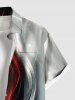 Plus Size Galaxy Curve Colorblock Glitter 3D Print Buttons Pocket Shirt For Men -  