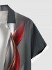 Chemise hawaïenne grande taille pour homme, imprimé ombré de fleurs et de feuilles, boutons et poche. - Gris S