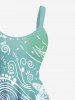 Robe débardeur hawaïenne grande taille à imprimé tortue et vagues ombrées - Bleu 2X