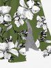 Robe midi hawaïenne à imprimé de fleurs d'hibiscus grande taille - Vert profond XS