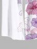 Plus Size Flower Leaf Print Hawaii Ombre Button Pocket Shirt For Men -  