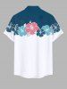 Chemise hawaïenne à poches boutons, imprimé floral contrasté, grande taille, pour hommes - Multi-A M