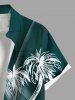 Chemise hawaïenne grande taille à imprimé cocotier, mer et soleil, avec poche boutonnée, pour homme - Vert 2XL