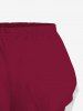 Plus Size Lace Trim Solid Pajama Shorts -  