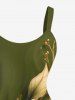 Robe hawaïenne grande taille à imprimé fleurs et feuilles - Vert 1X